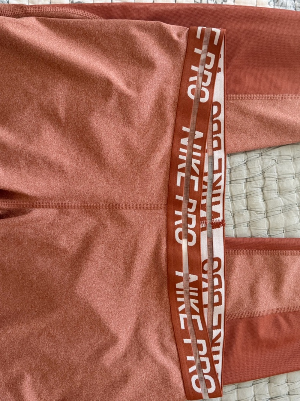 Nike Pro Rust-Toned Mesh Athletic Leggings - Picture 3 of 4